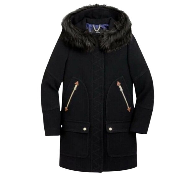 J Crew Chateau parka in Italian stadium-cloth wool mid length coat women’s 4 NWT - Picture 1 of 14